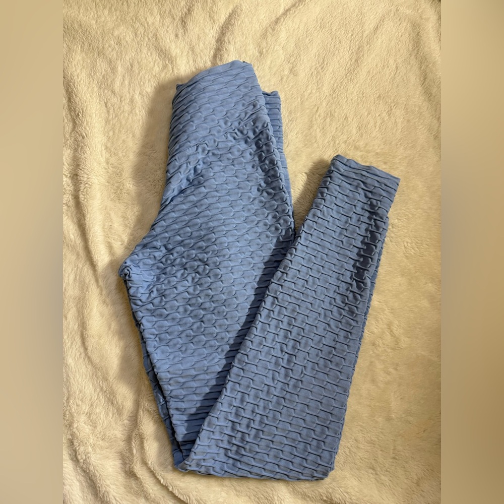 Booty by Brabants Sky Blue Textured Leggings - Picture 2 of 3